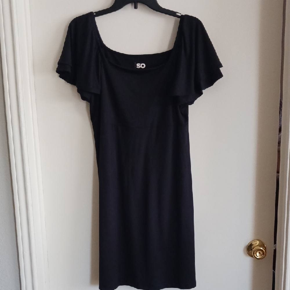 SO Women's Elegant Black Mini Dress